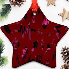 Doodles Maroon Ornament (star) by nateshop