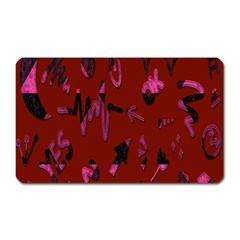 Doodles Maroon Magnet (rectangular) by nateshop