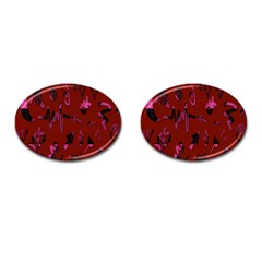 Doodles Maroon Cufflinks (oval) by nateshop