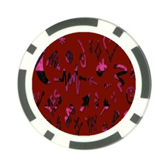 Doodles Maroon Poker Chip Card Guard by nateshop