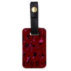 Doodles Maroon Luggage Tag (one Side) by nateshop