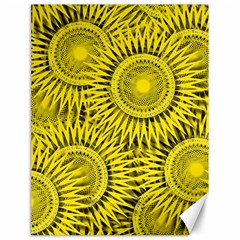 Yellow Abstract Sun Pattern Background Canvas 18  x 24 