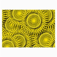 Yellow Abstract Sun Pattern Background Large Glasses Cloth