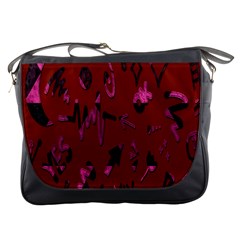 Doodles Maroon Messenger Bag by nateshop