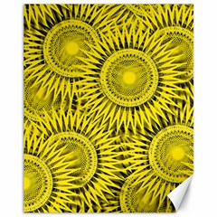 Yellow Abstract Sun Pattern Background Canvas 11  x 14 