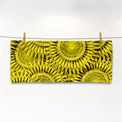 Yellow Abstract Sun Pattern Background Hand Towel