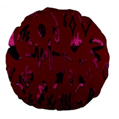 Doodles Maroon Large 18  Premium Round Cushions by nateshop