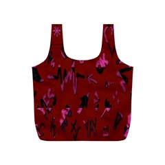 Doodles Maroon Full Print Recycle Bag (s)