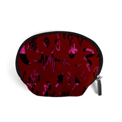 Doodles Maroon Accessory Pouch (small) by nateshop