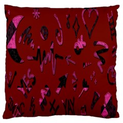 Doodles Maroon Standard Flano Cushion Case (two Sides) by nateshop