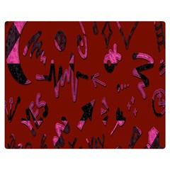 Doodles Maroon Double Sided Flano Blanket (medium)  by nateshop