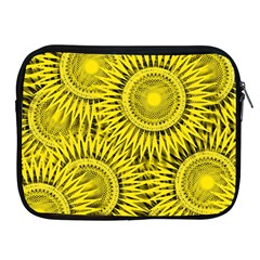 Yellow Abstract Sun Pattern Background Apple Ipad 2/3/4 Zipper Cases by Wegoenart