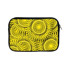 Yellow Abstract Sun Pattern Background Apple Ipad Mini Zipper Cases by Wegoenart