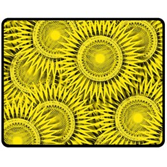 Yellow Abstract Sun Pattern Background Double Sided Fleece Blanket (Medium) 