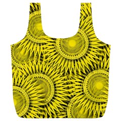 Yellow Abstract Sun Pattern Background Full Print Recycle Bag (xl) by Wegoenart