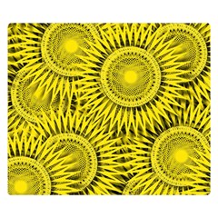 Yellow Abstract Sun Pattern Background Double Sided Flano Blanket (Small) 