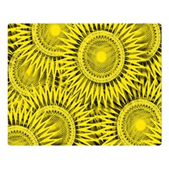 Yellow Abstract Sun Pattern Background Double Sided Flano Blanket (Large) 