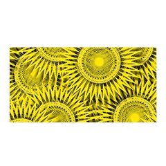 Yellow Abstract Sun Pattern Background Satin Wrap 35  x 70 