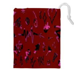 Doodles Maroon Drawstring Pouch (5xl) by nateshop