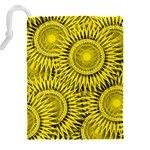 Yellow Abstract Sun Pattern Background Drawstring Pouch (5XL) Back