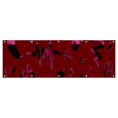 Doodles Maroon Banner And Sign 12  X 4 