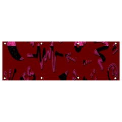 Doodles Maroon Banner And Sign 9  X 3 