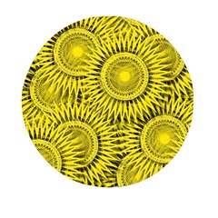 Yellow Abstract Sun Pattern Background Mini Round Pill Box (pack Of 3) by Wegoenart