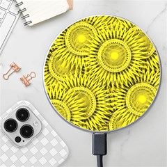 Yellow Abstract Sun Pattern Background Wireless Charger