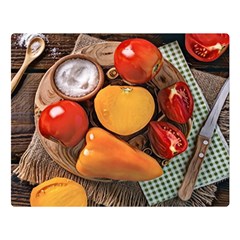 Tomatoes And Bell Pepper - Italian Food Double Sided Flano Blanket (large)  by ConteMonfrey