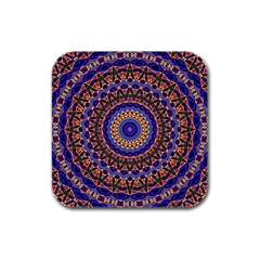 Mandala Kaleidoscope Background Rubber Square Coaster (4 Pack) by Wegoenart