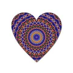 Mandala Kaleidoscope Background Heart Magnet by Wegoenart