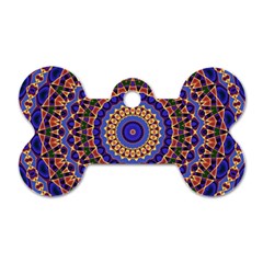 Mandala Kaleidoscope Background Dog Tag Bone (two Sides) by Wegoenart