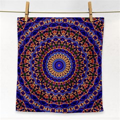 Mandala Kaleidoscope Background Face Towel by Wegoenart