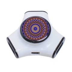 Mandala Kaleidoscope Background 3-port Usb Hub by Wegoenart