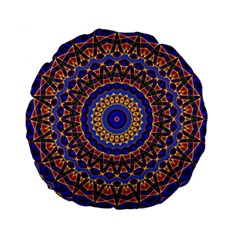 Mandala Kaleidoscope Background Standard 15  Premium Round Cushions by Wegoenart