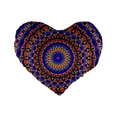 Mandala Kaleidoscope Background Standard 16  Premium Heart Shape Cushions by Wegoenart