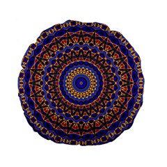 Mandala Kaleidoscope Background Standard 15  Premium Flano Round Cushions by Wegoenart