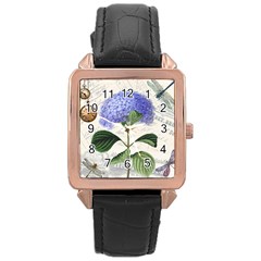 Vintage Shabby Chic Dragonfly Rose Gold Leather Watch  by Wegoenart