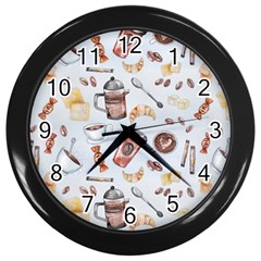 Coffee Coffeemania Caffeine Wall Clock (black) by Wegoenart