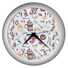 Coffee Coffeemania Caffeine Wall Clock (silver) by Wegoenart