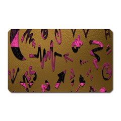 Doodles,gold Magnet (rectangular)