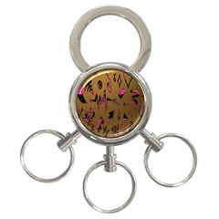 Doodles,gold 3-ring Key Chain