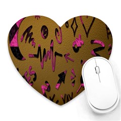 Doodles,gold Heart Mousepads by nateshop