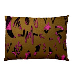 Doodles,gold Pillow Case (two Sides) by nateshop