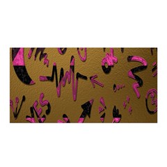 Doodles,gold Satin Wrap 35  X 70  by nateshop