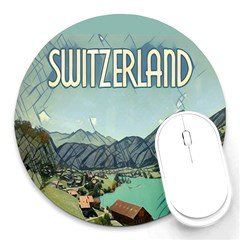 Lake Lungern - Switzerland Round Mousepads by ConteMonfrey