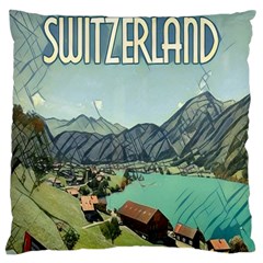 Lake Lungern - Switzerland Large Cushion Case (two Sides) by ConteMonfrey