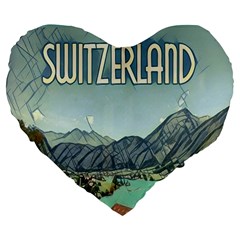 Lake Lungern - Switzerland Large 19  Premium Flano Heart Shape Cushions by ConteMonfrey