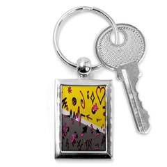 Doodles,gray Key Chain (rectangle) by nateshop