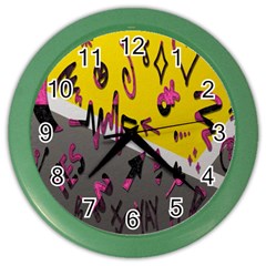 Doodles,gray Color Wall Clock by nateshop